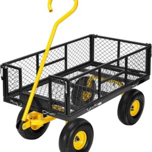 Heavy Duty Garden Cart, 1100 Lbs Large Capacity Steel Garden Cart, Utility Wagon Cart With Removable Sides And Rotating Handle, Outdoor Utility Wagon Suitable For Garden, Farm, Yard