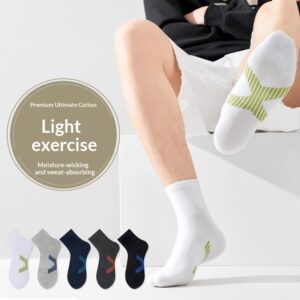 Combed Cotton Antibacterial Mens Mid-Calf Socks For Spring Autumn And Winter
