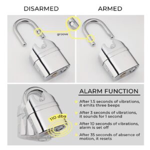 Heavy Duty Stainless Steel Waterproof Alarm Padlock With Keys – Outdoor Security