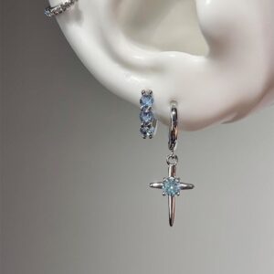 Niche Design Cross And Star Earrings
