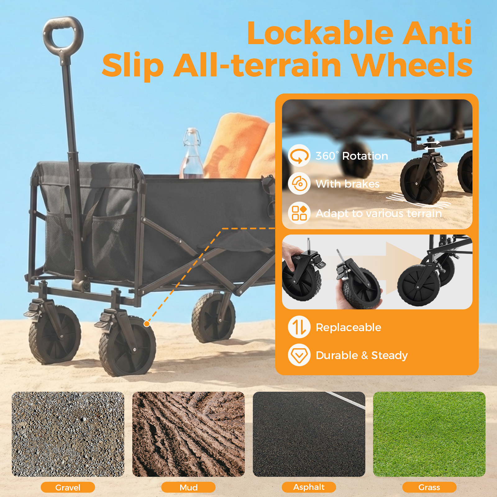 Foldable Trolley, With Wheels, Foldable, Large Capacity, 330 Pounds, Multi-functional Trolley, Heavy-duty Design, With Elastic Handles - Image 9