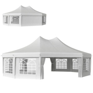29′ X 21′ Canopy Party Event Tent With 2 Pull-Back Doors, White,For Multiple Packages Of Goods, Please Pay Attention To The Details, Dimensions, And Weight.