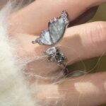 Summer Zircon Couple Rings, Natural Color Gems, Cold Style Light Luxury Adjustable Finger Ring