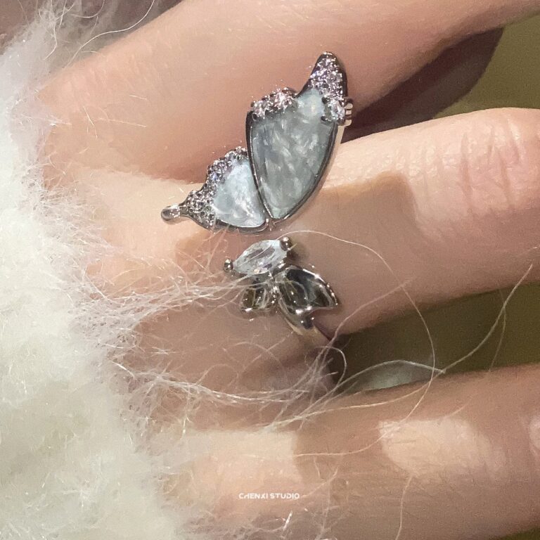 Summer Zircon Couple Rings, Natural Color Gems, Cold Style Light Luxury Adjustable Finger Ring