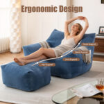 Bean Bag Chair For Adults, Oversized Comfy Beanbag Living Room Lazy Sofa For Bedroom & Dorm