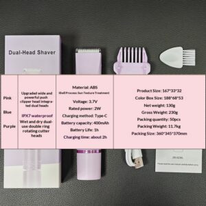 Electric Epilator Womens Dual-Head Hair Remover