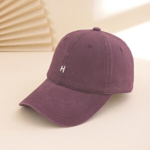 Solid-color Embroidered Letter’H’Baseball Cap With Adjustable Size To Make The Head Appear Smaller, Suitable For Various Occasions Such As Daily Shopping, Commuting And Leisure Activities.