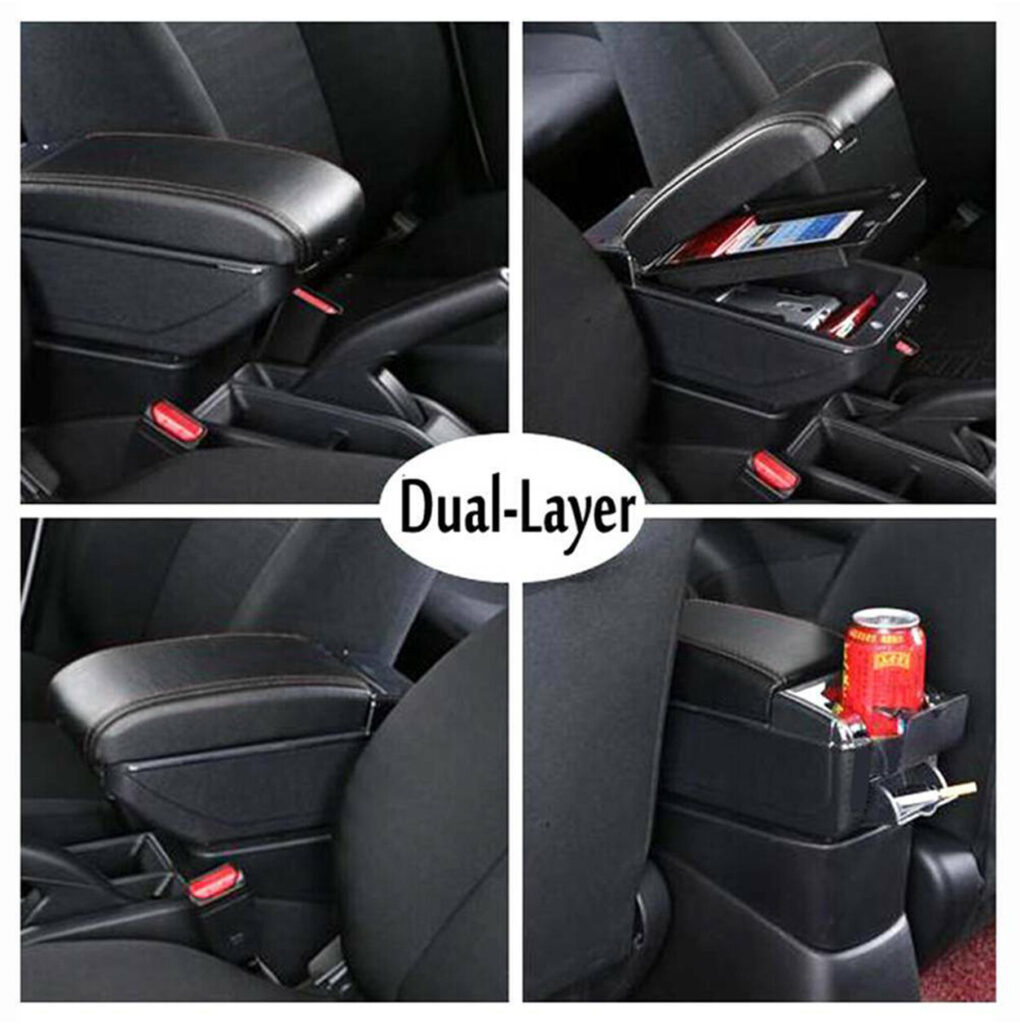 For Ford Fiesta 2011-2017 Dual Layer Armrest Car Central Storage Box Interior UK