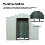 6ft X 5ft Outdoor Metal Storage Shed With Metal Foundation ,White