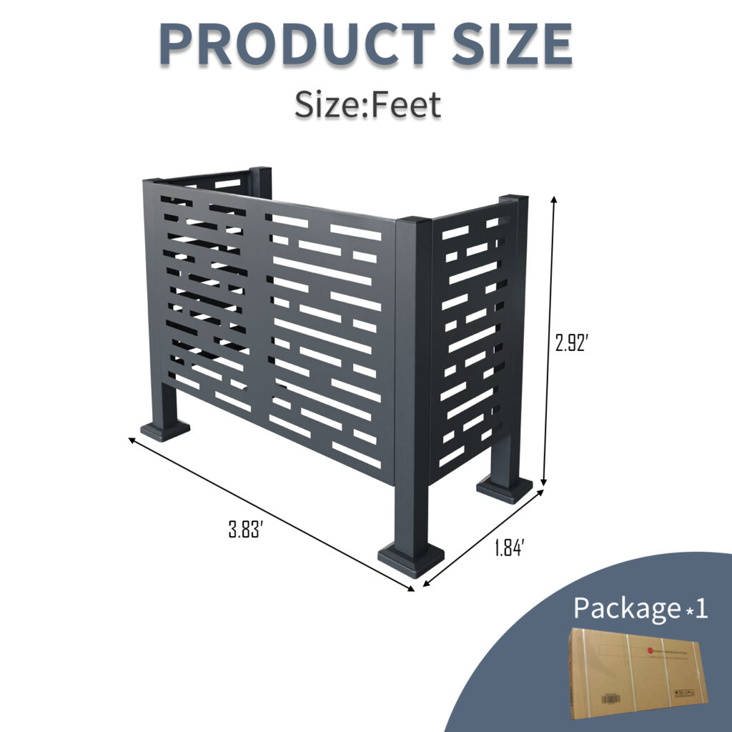 4ftx2ft Air Conditioner Fence For Outdoor Units,Metal Privacy Fence Cover, Perfect To Conceal Air Conditioning Units,3- Fence Panels