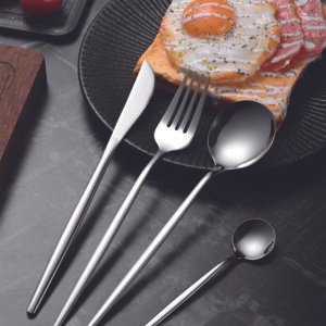 30pc CUTLERY DINNER SET STAINLESS STEEL METAL STAND RACK FORKS TEA SPOONS POLISH
