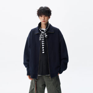 American-style Vintage Workwear Washed And Distressed Jacket