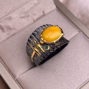 Exaggerated-Style S925 Silver Inlaid Ring