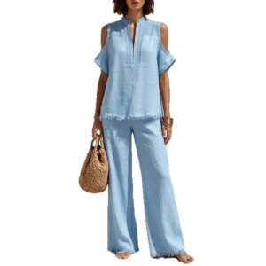Womens Fashion Short-Sleeve Off-Shoulder Pantsuit