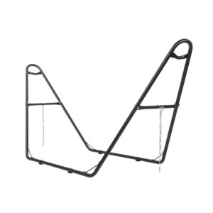 Double-Barrel Hammock Stand Only, Heavy Duty Iron Hammock Frame For All Hammocks, Easy Assembly Hammock Hanging Stand For Garden, Courtyard And Balcony, Black