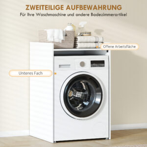 Badezimmerschrank Nischenschrank Mit Offen Regal, Badschrank Für Badezimmer, Kleine Räume, 64 X 60 X 97,5 Cm, Weiß