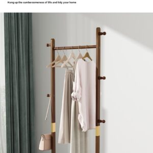 Coat Racks Solid Wood Hanger 23.6x 11x71in Solid Environmental Protection Easy To Assemble Beautiful Can Be Placed In The Bedroom Entrance Living Room Walnut