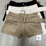 High-waisted Figure-flattering Edgy Yet Minimalist A-line Hot Pantsversatile And Easy To Style