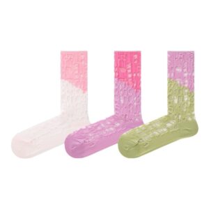Summer Thin Color Blocked Hole Beggar Socks Hollow Socks Men’s And Women’s Mid Tube Socks Glass Fiber Crystal Long Socks