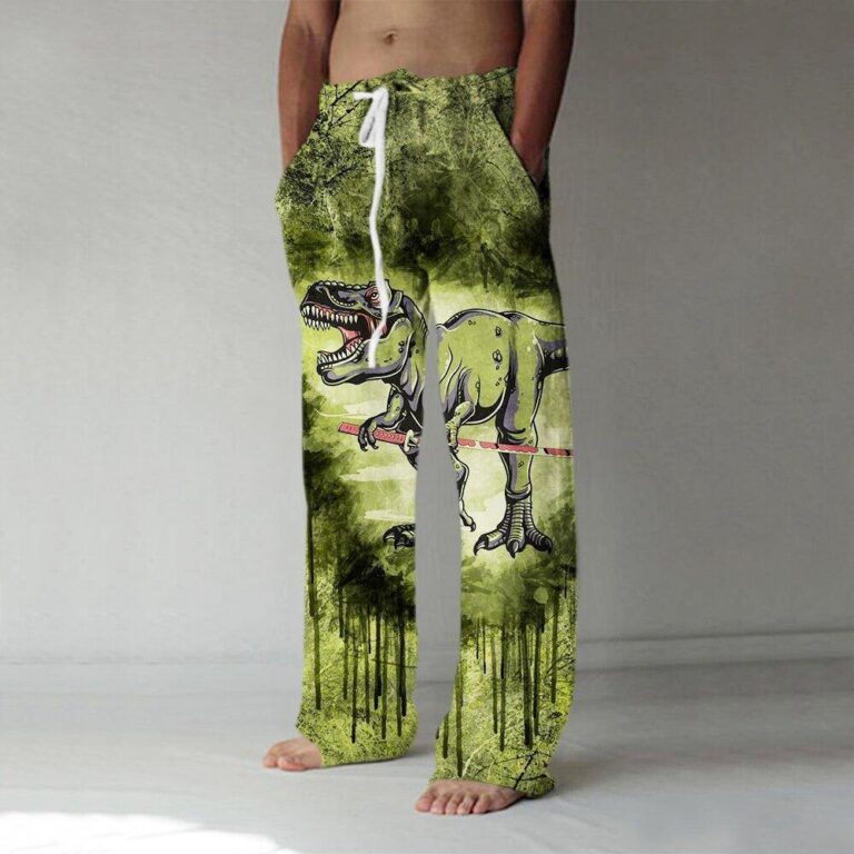 Men’s Fashionable Casual Printed Wide-Leg Pants