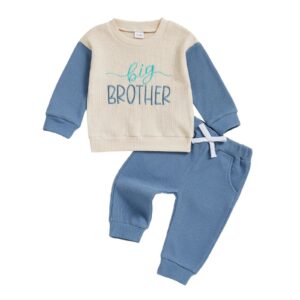 Boys And Girls Round-neck Letter-embroidered Set