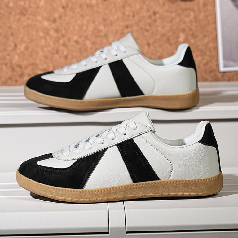 German Training Shoes Soft-soled Shoes Flat-heeled Low-top Lace-up White Shoes