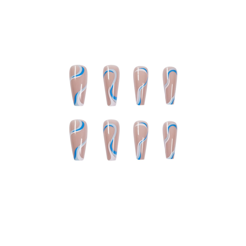 Blue And White Detachable Nail Tips