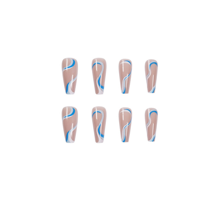 Blue And White Detachable Nail Tips