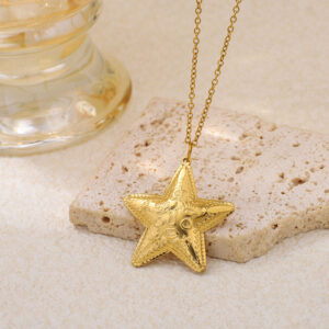 Stainless Steel Ocean-style Starfish Pendant Necklace