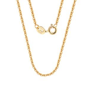 925 Sterling Silver Elegant 14K Gold Italian Chain Necklace with Secure Clasp