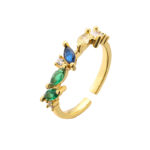Fashionable Adjustable Open Ring Light Luxury Copper With Gold Plating