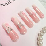 24 PCS Flower Diamond Butterfly Nail Art