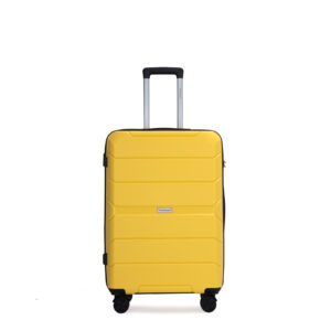 Hardshell Suitcase Spinner Wheels PP Luggage Sets Lightweight Durable Suitcase With TSA Lock,3-Piece Set 20 24 28 ,Yellow