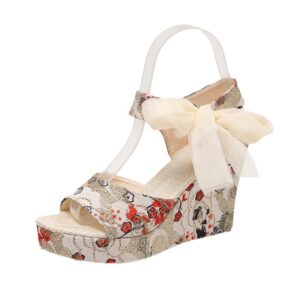 Women's Fashion Plus-Size Printed Lace Sandals
