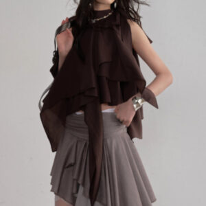Asymmetric Blended Lace Patchwork Skirt