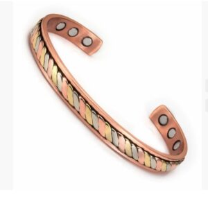 Red Copper Vintage Twisted Weave Bracelet For Men And Women