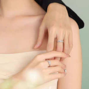 1 Pair 999 Sterling Silver Snow Mountain Rose Couple Rings, Romantic Carved Design, For Daily Wear & Valentine's Gifts