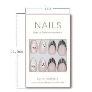 Short T-shaped White-edge French Manicure