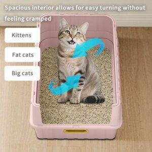 Simple Drawer Style Pink-Cat Litter Box, Humanized Design, Does Not Occupy Household Storage Space