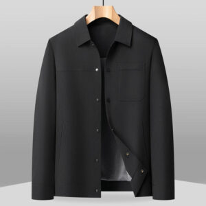 Mens Lapel Jacket With Buttoned Placket Top Coat