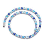 Colorful Zircon Tennis Chain Hip-hop Style Electroplated Eco-friendly Copper Necklace