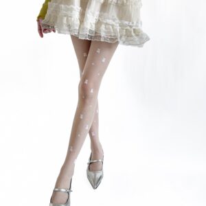 Cute Style Teddy Bear Three-dimensional Plush Core Silk Ultra-thin Transparent Stockings As A Base Pantyhose