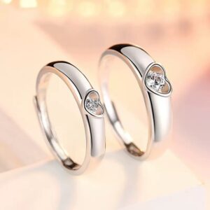 Heart-to-Heart Couple Rings One Pair For Him And Her