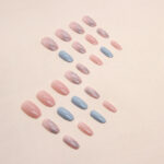 Marble-patterned Wearable Nails For Women