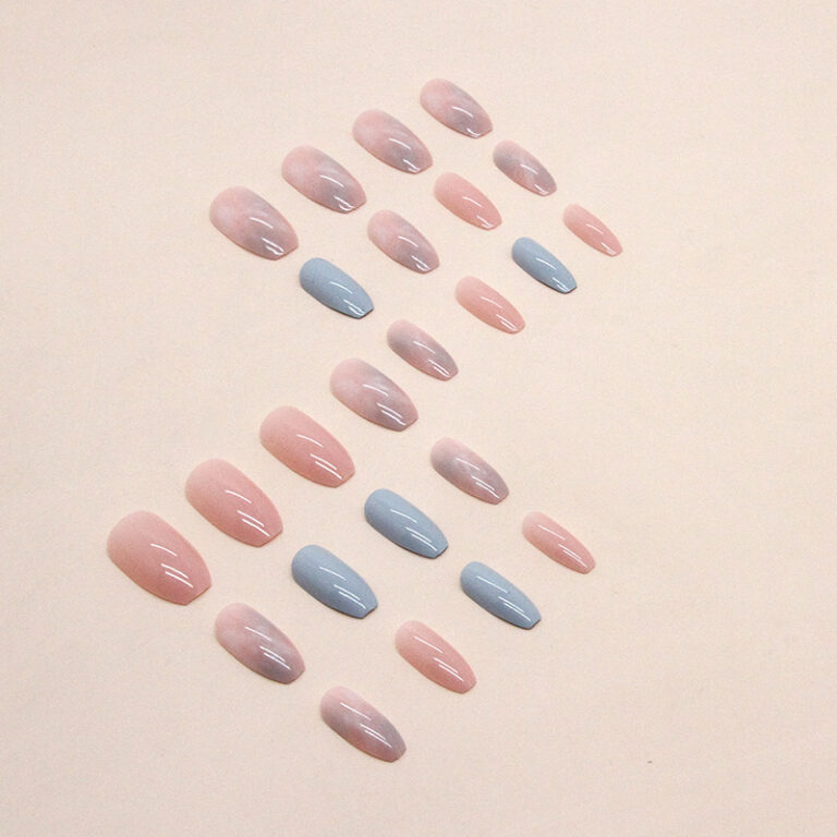 Marble-patterned Wearable Nails For Women
