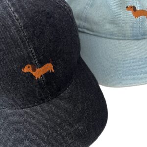 Cute Embroidered Puppy Washed Denim Baseball Cap