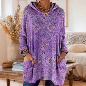 New Retro Christmas 3D Digital-print Hoodie With Pockets For Fall And Winter