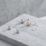 925 Sterling Silver Elegant Pearl Drop Earrings with Chain and Stud Design