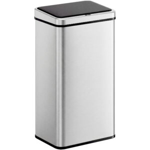 Sensor Mülleimer 50L Edelstahl Automatischer Mülleimer Mit Soft-Close-Deckel Bewegungssensor 35,5 X 26 X 67 Cm Silber
