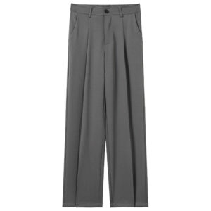 Black Versatile Straight-leg Casual Mens Trousers